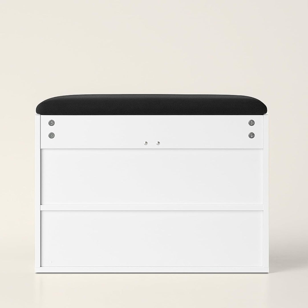 BOXIMO Schuhschrank mit Sitzbank, 60 x 30 x 47 cm, MDF und Polyester Bezug, Flurbank mit Stauraum, S