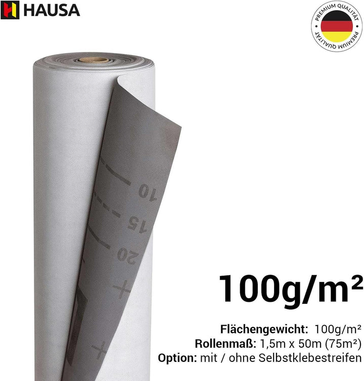 Unterspannbahn 100g/m² flexible dreilagige hochdiffusionsoffene Unterdeckbahn 3x1,5mx50m (225m²) rei