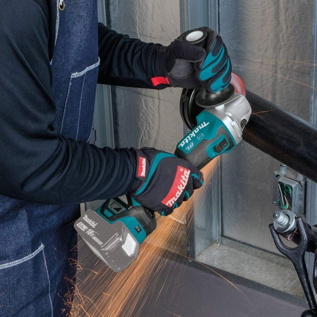 Makita DGA513RTJ Akku-Winkelschleifer 18 V / 5,0 Ah, 2 Akkus + Ladegerät Im MAKPAC mit 2 Akkus + Lad