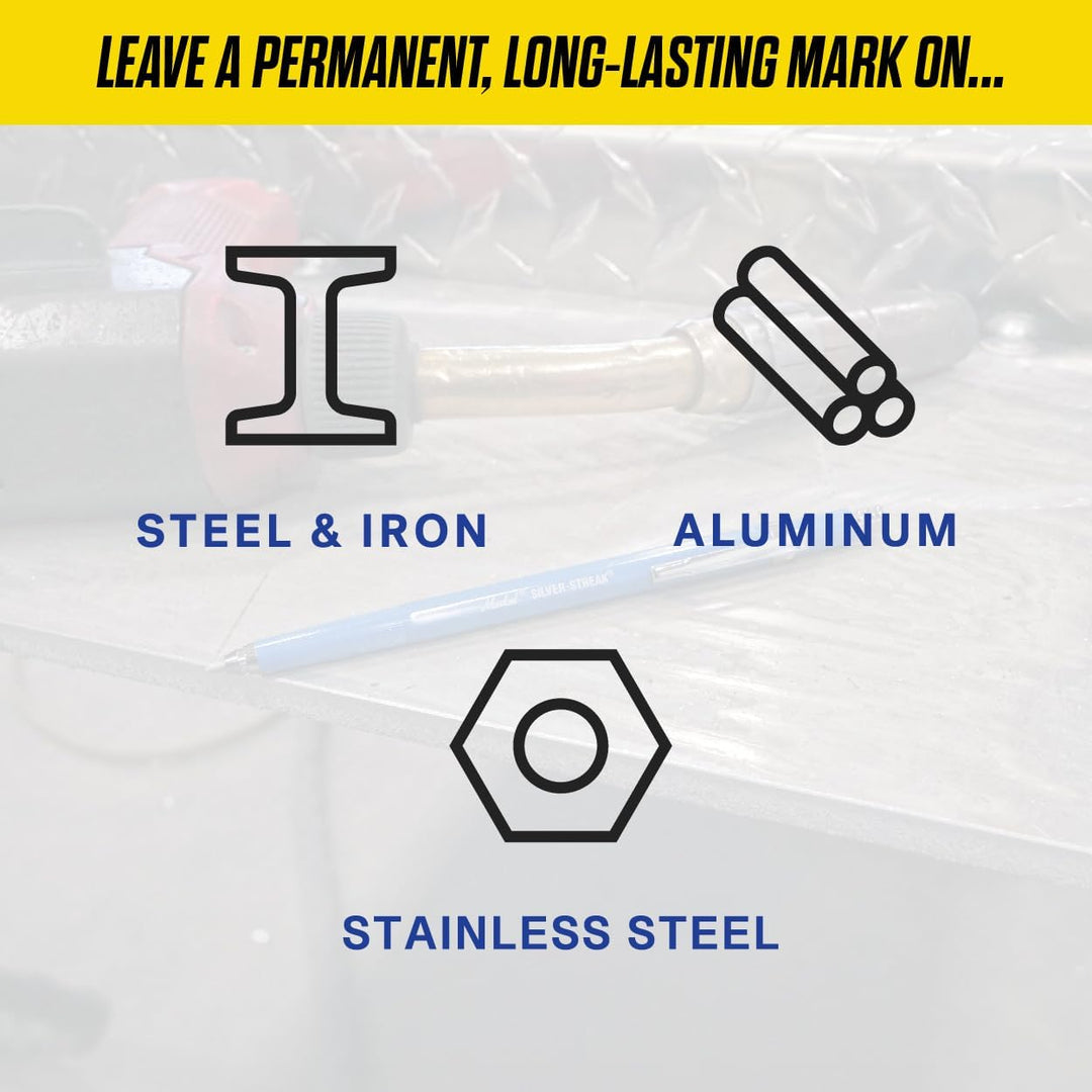 Markal 96107 Silber-Streak Metall-Marker mit 6 Ersatzminen