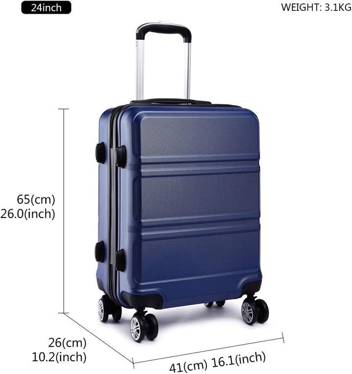 KONO Kofferset ABS Hartschalen Hardcase Trolley TSA-Schloss Reisekoffer Dunkelblau, Dunkelblau