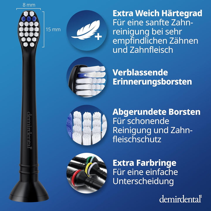8er demirdental Ersatzbürsten passend für Philips Sonicare, Mini Extra Soft Aufsätze & Aufsteckbürst