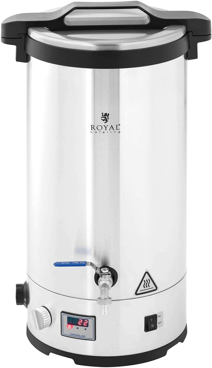 Royal Catering RCBM-30CK Maischekessel 30 l 700/1.800/2.500 W 30-110 °C Edelstahl Fermenter Fermenti