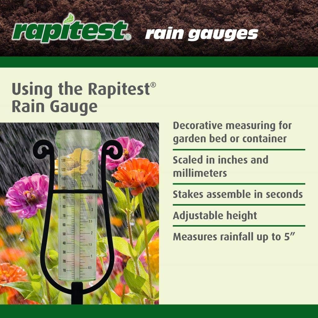 Luster Leaf 1640 Rainfall Gauge,Black Kunststoff-Regenmass mit Einsatz, Kunststoff-Regenmass mit Ein