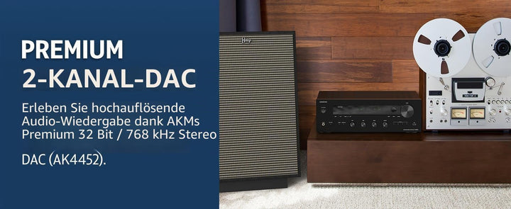 Onkyo TX-8470 2-Kanal Stereo Receiver mit WLAN, Bluetooth, Phono, Hi-Res Audio und Roon Ready