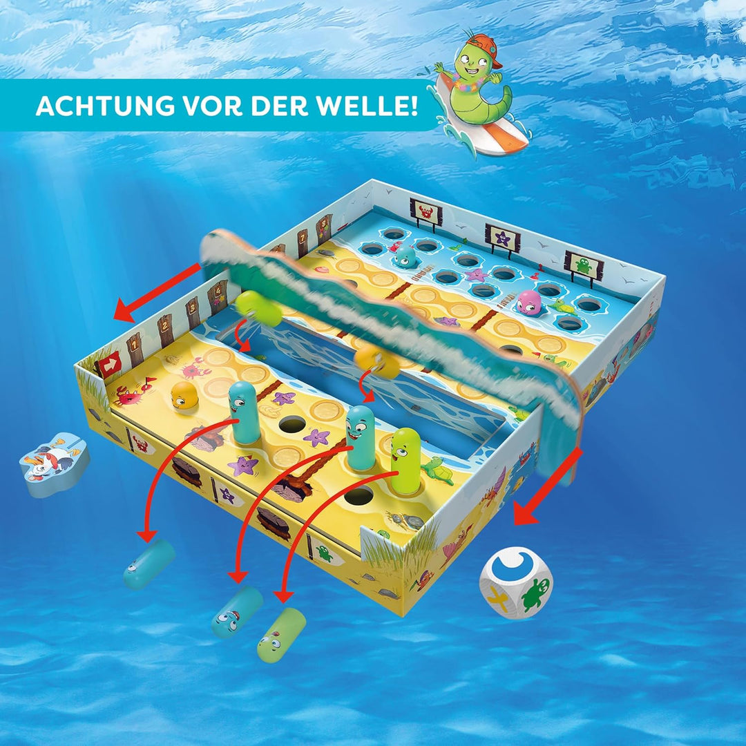 HABA Watt geht ab?! – Lustiges 3D-Strand-Würfelspiel &amp; Familienspiel ab 6 Jahren – Für 2–4 Spieler m