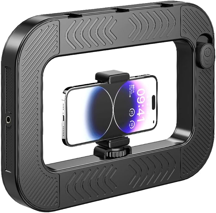 RGB Fotografie-Licht Handy-Videoleuchte mit 48 FX-Modi, 8000mAh Akku, Bluetooth & Handyhalter, 2500K