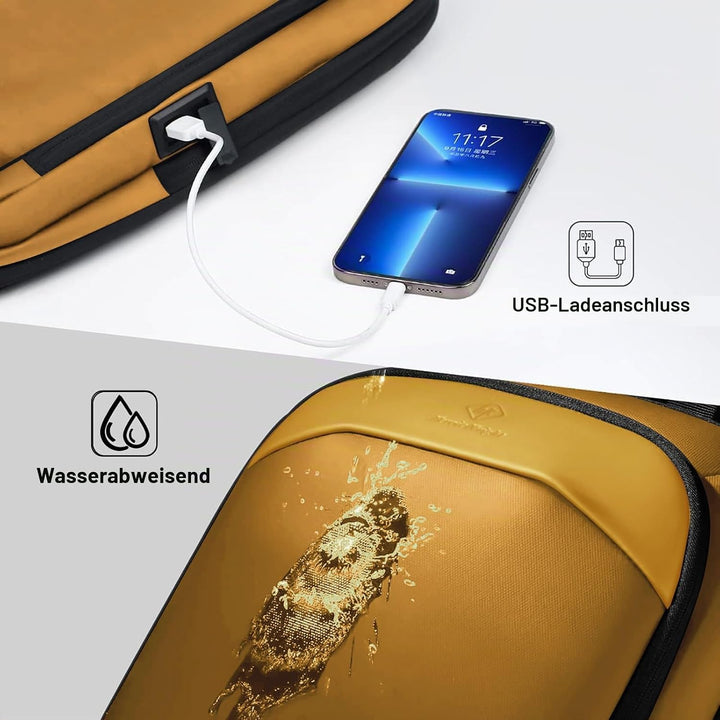 Laptop Rucksack Herren 17 Zoll wasserdichter erweiterbarer Reiserucksack Handgepäck Laptoptasche Tag