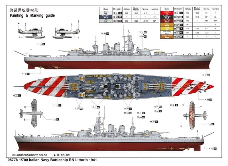 Trumpeter 05778 Modellbausatz Italian Navy Battleship RN Littro 1941