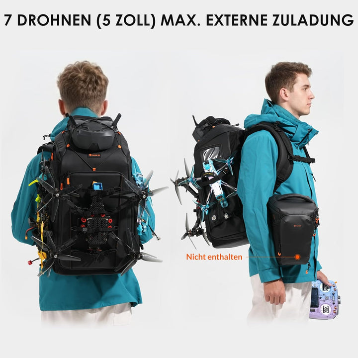 TARION Flightpro FPV Drohnen Rucksack: Professionelle Wasserdichte Rucksacktasche für FPV Racing Qua