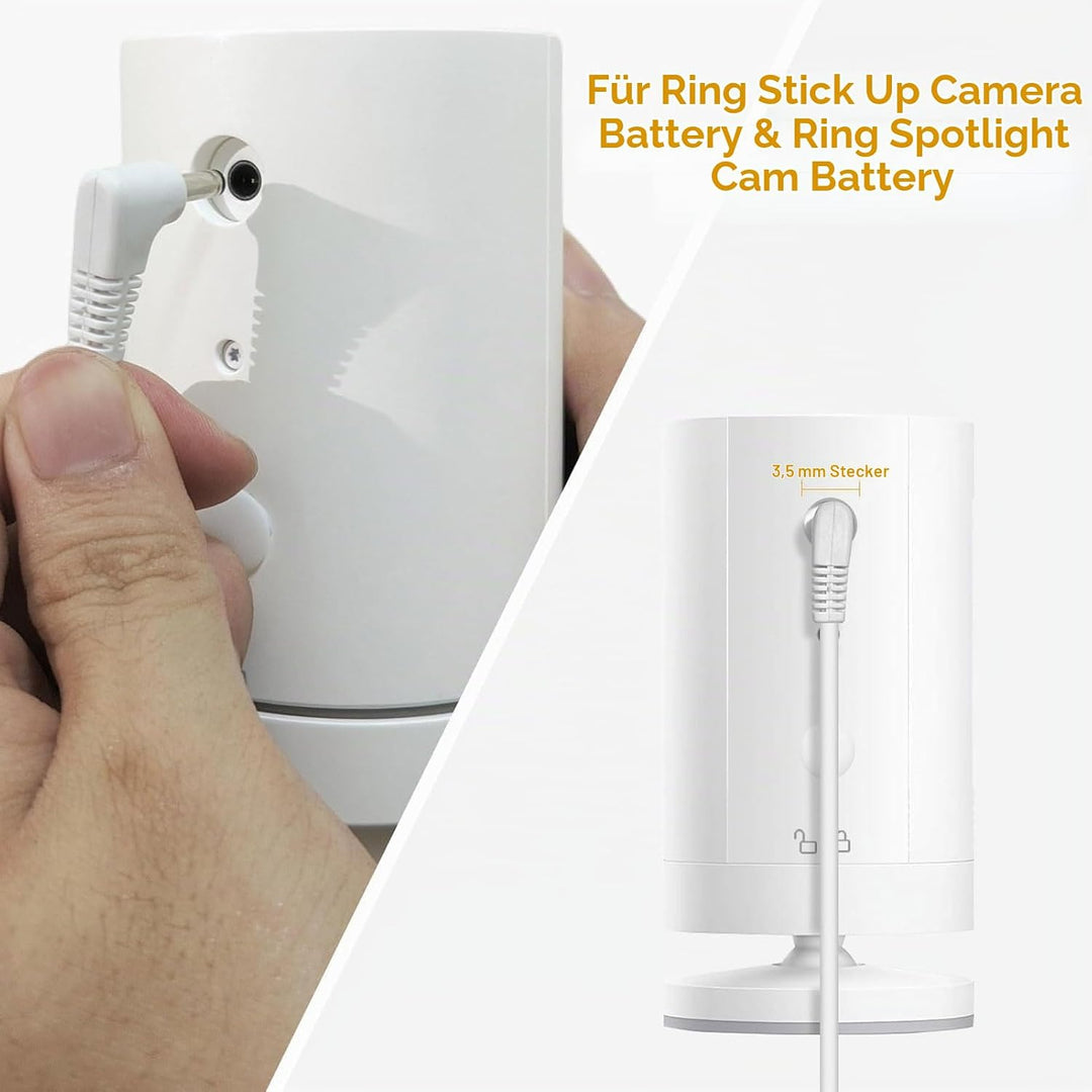 Solarpanel-Ladegerät für Ring Spotlight Cam und Ring Stick Up Cam, IP65 Wasserdichtes Solarpanel mit