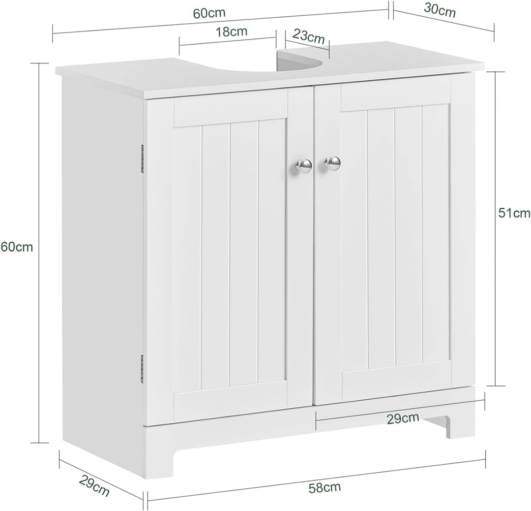 SoBuy BZR18-II-W Waschbeckenunterschrank Badschrank Waschtisch Unterschrank Badmöbel weiss BHT ca: 6