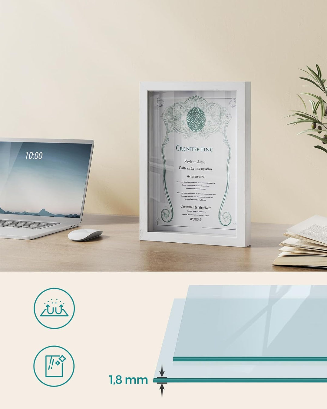 SONGMICS Bilderrahmen, 3 Passepartouts, Fotorahmen zum Befüllen, 4 Stecknadeln, Collage für Bilder 1