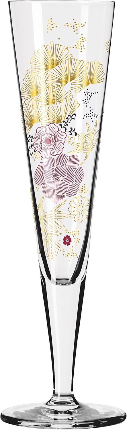 RITZENHOFF 1071020 Champagnerglas 200 ml - Serie Goldnacht Nr. 20 - Edles Designerstück mit Echt-Gol