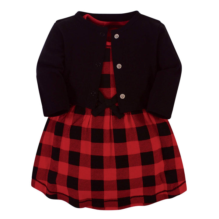 Touched by Nature Mädchen Kleid und Strickjacke aus Bio-Baumwolle Lässiges Kleid 4 Jahre Buffalo Pla