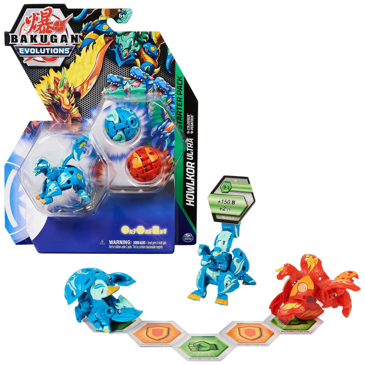 BAKUGAN 'Evolutions' Starter Pack mit 3 Bälle (Ultra Aquos Howlkor, Basic Pyrus Pegatrix, Basic Aquo