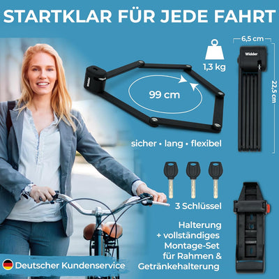 Widder Extrem sicheres Faltschloss Fahrrad [Titan-Stahl Level 15] - Fahrradschloss hohe Sicherheit 9