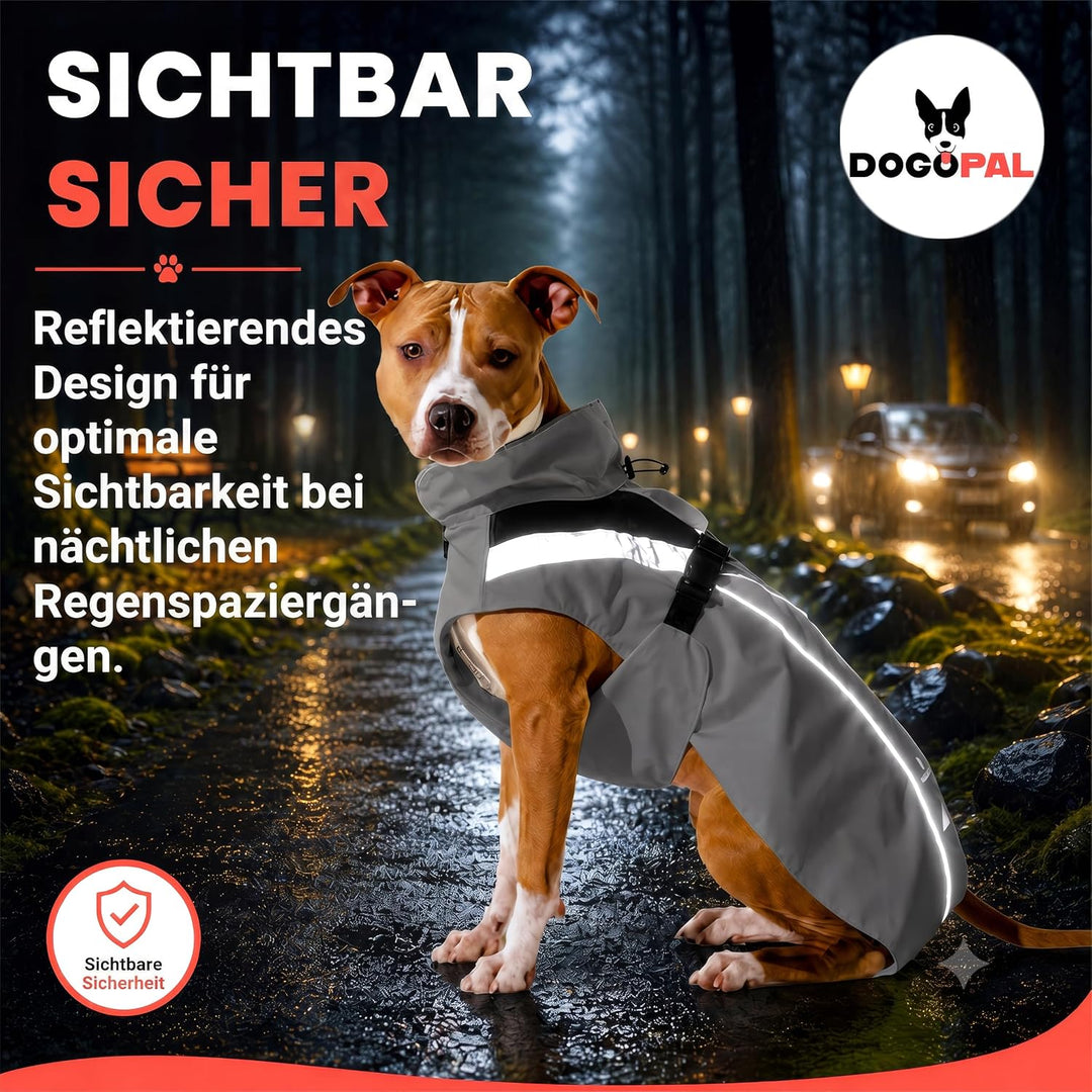 DOGOPAL Regenmantel Hund wasserdicht für kleine &amp; grosse Hunde - Gelber Hunderegenmantel mit Reflekt