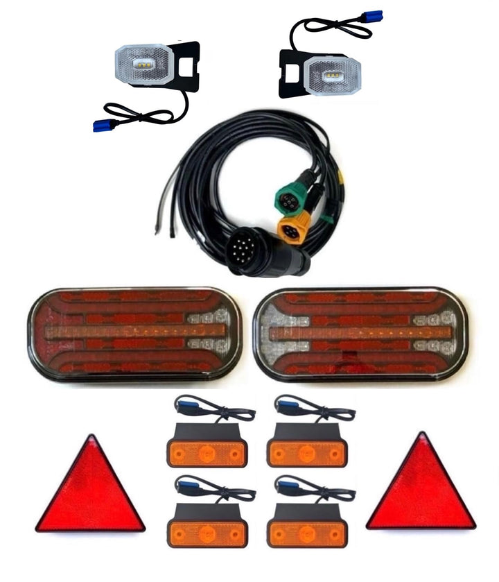 Anhängerbeleuchtung SET LED Rückleuchten Laufblinker 12V 24V 9m 13PIN Anhänger