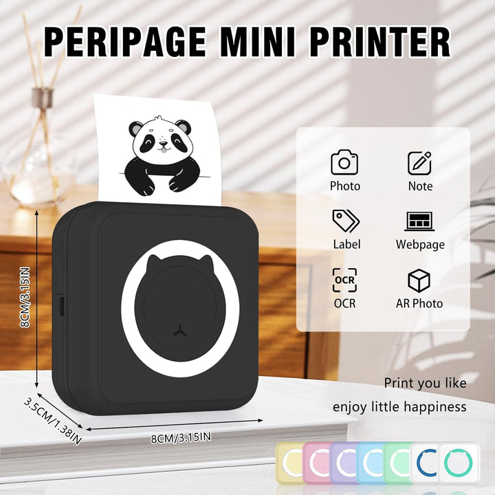 mini drucker für smartphone, mini drucker aufkleber, mini drucker 300DPI, Bluetooth tragbarer mini t