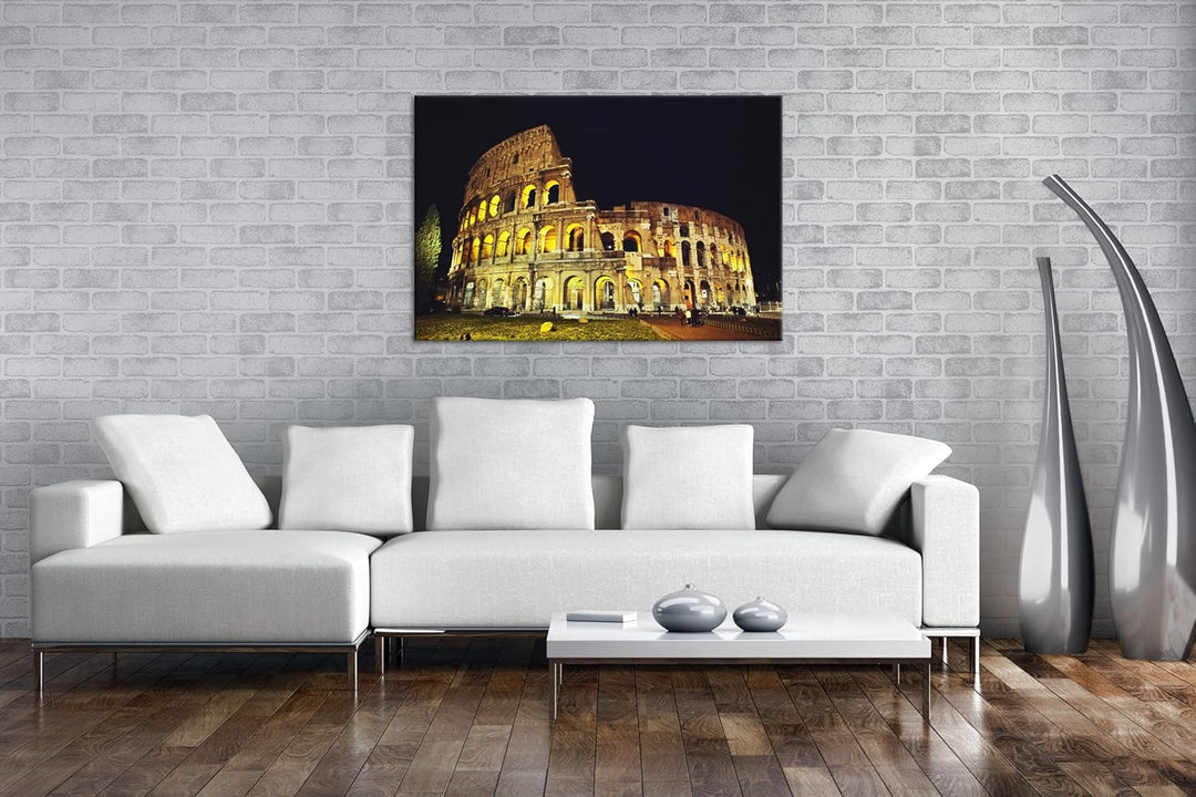 deyoli Kolosseum in Rom Format:75x50 cm als Leinwandbild, Motiv fertig gerahmt auf Echtholzrahmen, H