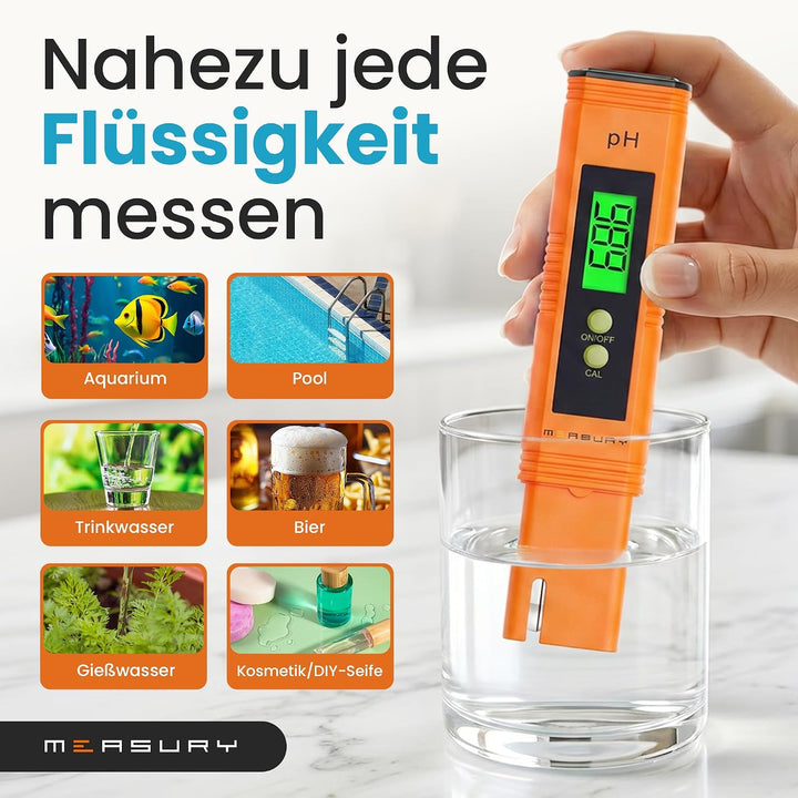 PH Wert Messgerät Pool, PH Messgerät Pool Digital, PH Meter Wein, Wasser und Urin, 0.00-14.00 pH Mes