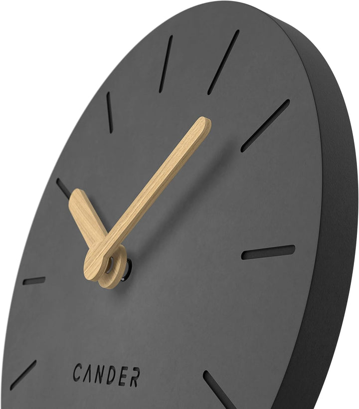 Cander Berlin MNU 2615 G Tischuhr grau 15 cm batteriebetrieben ohne Ticken Vintage analog modern Hol