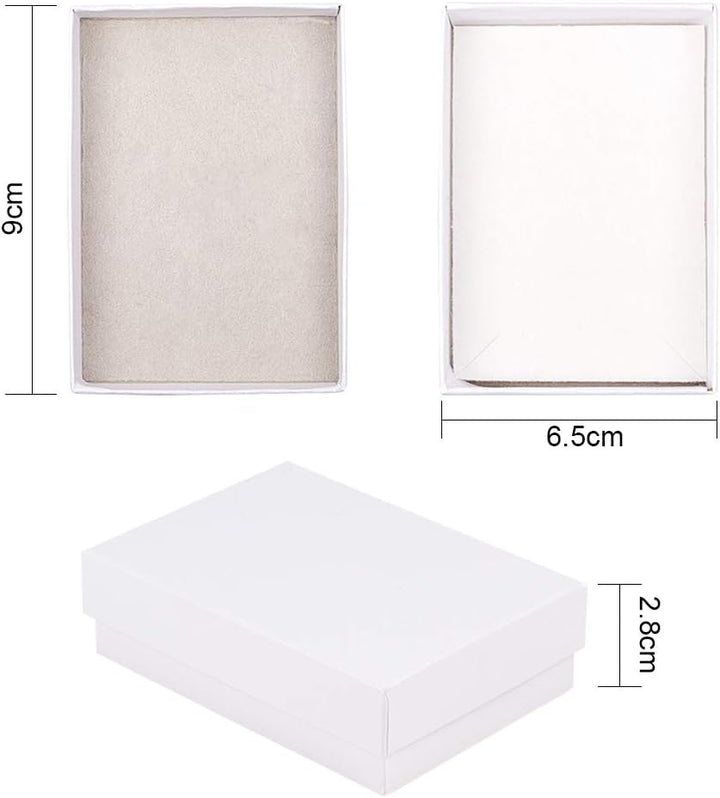 nbeads 60 Stück Weiss Karton Schmuck Box Rechteck Pappschachteln Schmuckschatulle Verpackung Box mit