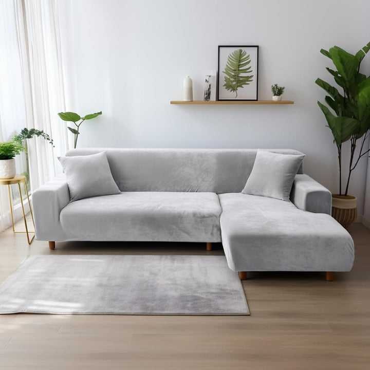 NAKIHOUSE Dicke Samt Sofa Überwürfe Sofabezug mit einem Kissenbezug, Superweicher Elastische Sofa Ab