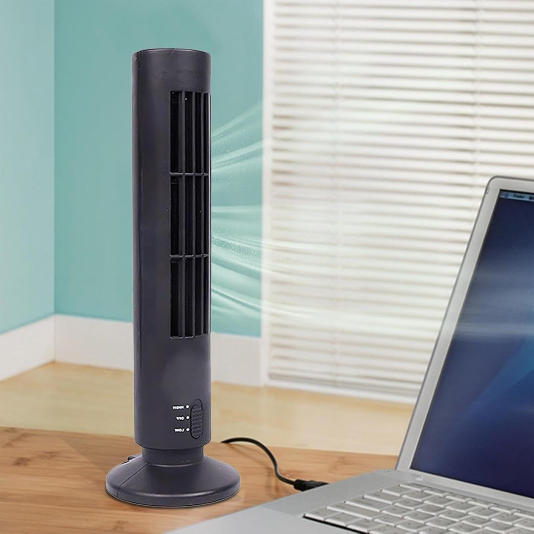 Standventilator für Zuhause – Turmventilator mit USB-Anschluss, Grün | Elektrischer Klimagerät-Venti