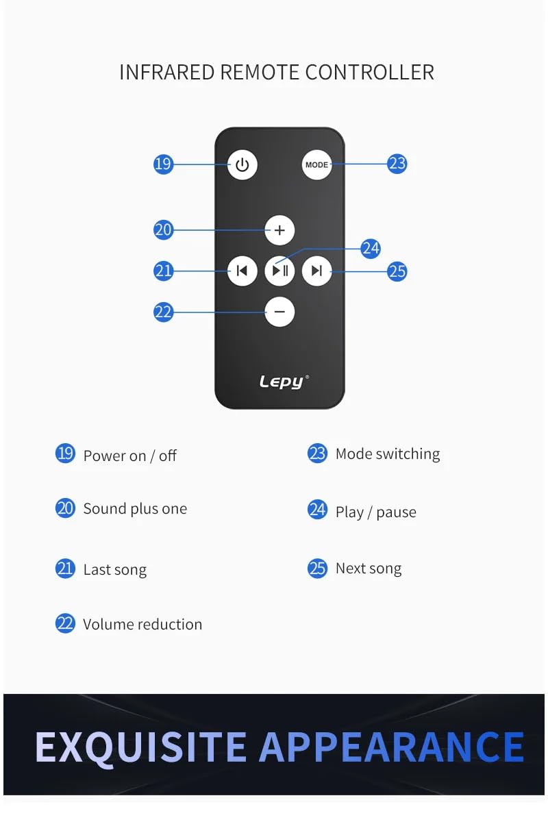 LP-838USB Bluetooth 5.0 Verstärker 2.1 3-Kanal-Support Super Bass Musikwiedergabe USB-Fernbedienung