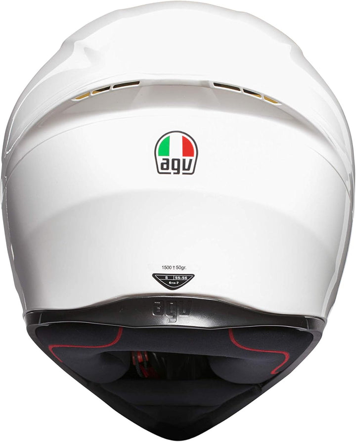 AGV K1 ECE 22-05 Solid Motorrad Integralhelm ECE 22-05 Sport, Weiss, L Weiss L, Weiss L