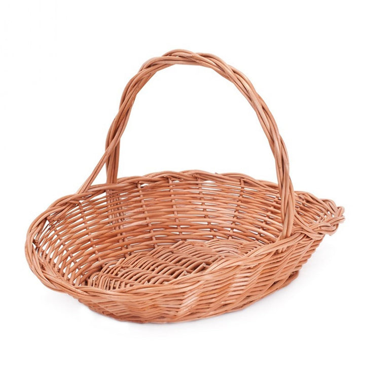 Geschenkkorb aus Weide, weidener Geschenkkorb, oval, naturfarbiger Weidenkorb, Geschenkkorb mit eine