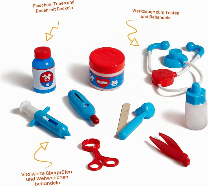 Melissa and Doug Tierarzt Spielzeug Kinder | Pet Doctor Tierarzt Spielset | Kuscheltier Zubehör | Ro