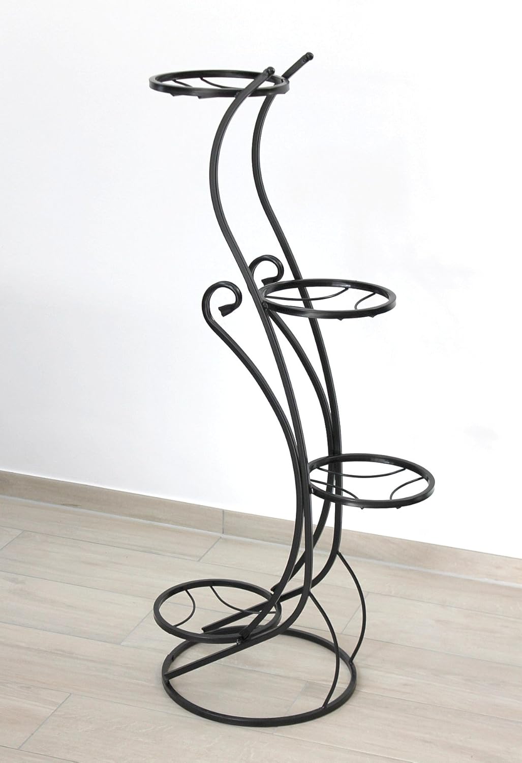 DanDiBo Blumentreppe Metall Schwarz 96 cm Blumenständer mit 4 Ablagen KW410 Blumensäule Pflanzensäul