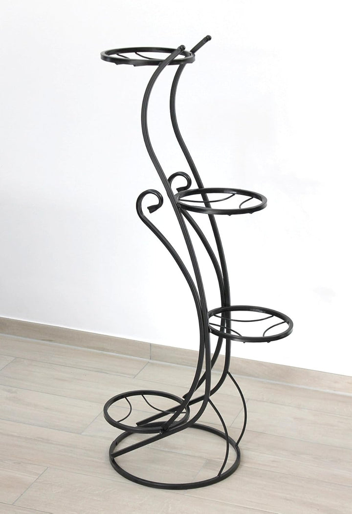 DanDiBo Blumentreppe Metall Schwarz 96 cm Blumenständer mit 4 Ablagen KW410 Blumensäule Pflanzensäul