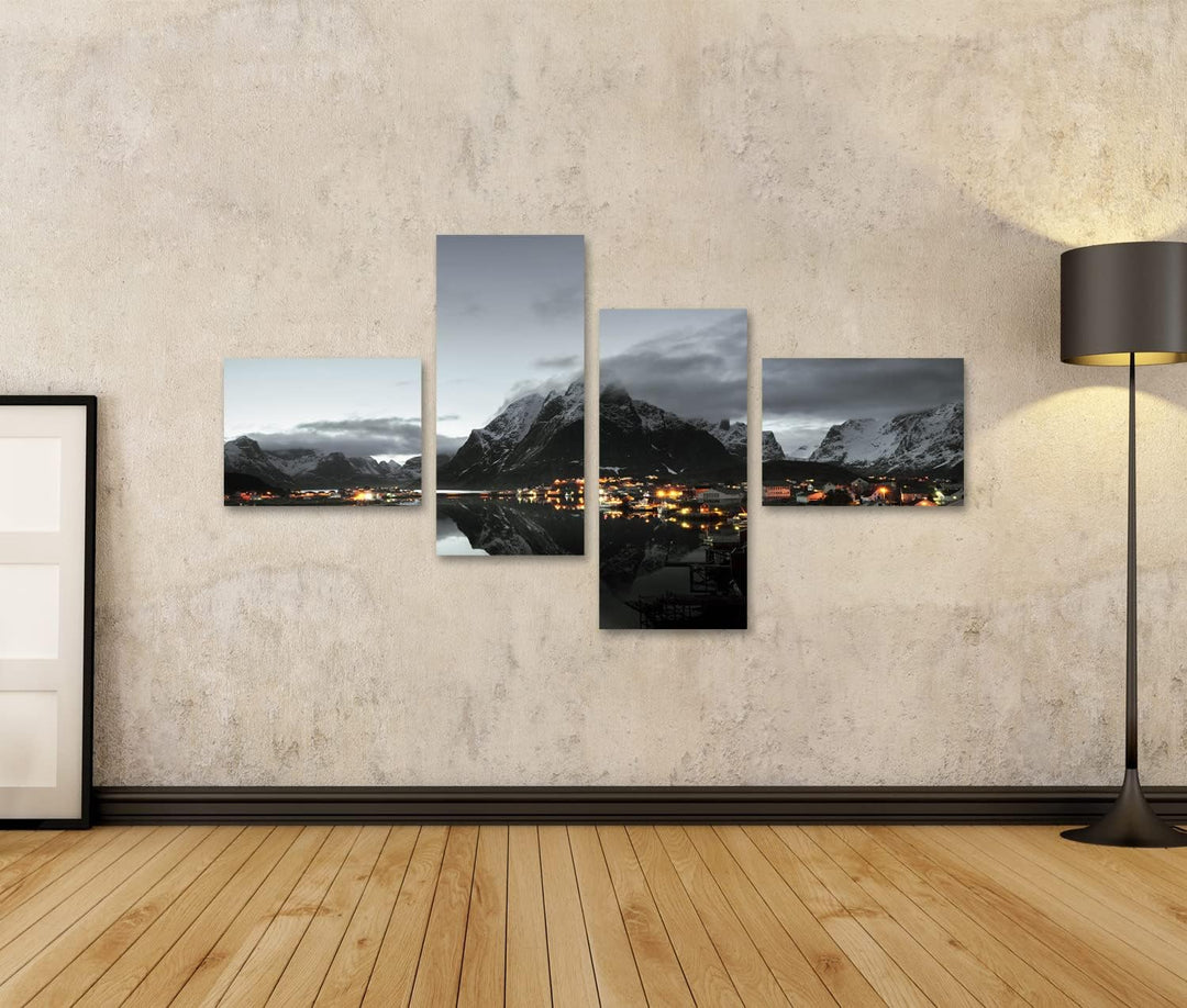 islandburner Bild auf Leinwand Sonnenuntergang In Reine Village Lofoten Norwegen Bilder Wandbilder P