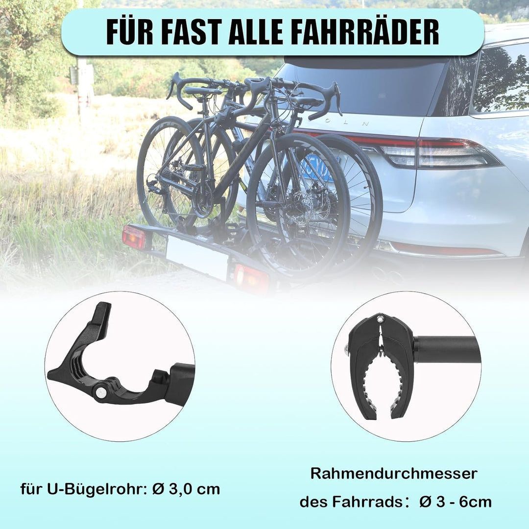 Schwarz Rahmenhalter Lang 45 cm, Abschliessbar Ahrradrahmenhalter, für U-Bügelrohr: Ø 2,5-3,0 cm, Un
