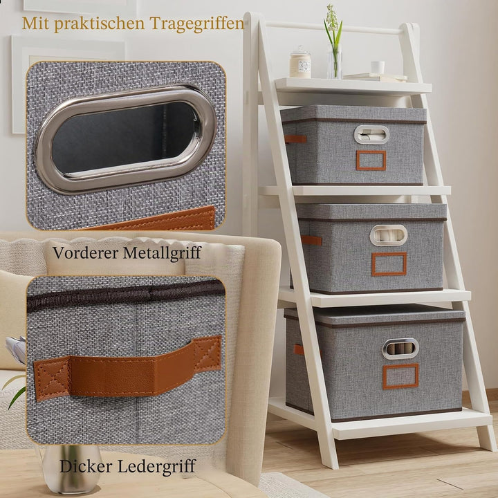 OUTBROS Aufbewahrungsbox mit Deckel und Griff, Faltbarer Aufbewahrungsbox aus Stoff Aufbewahrungskör