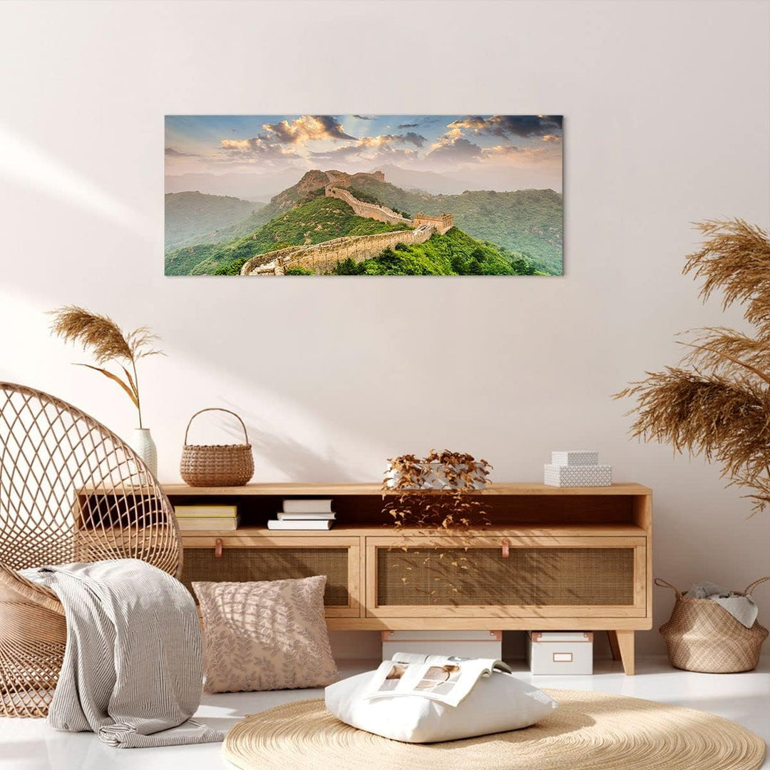 Panorama Bilder auf Leinwand 100x40cm Leinwandbild Wand Berg asiatisch china Gross Wanddeko Bild Sch