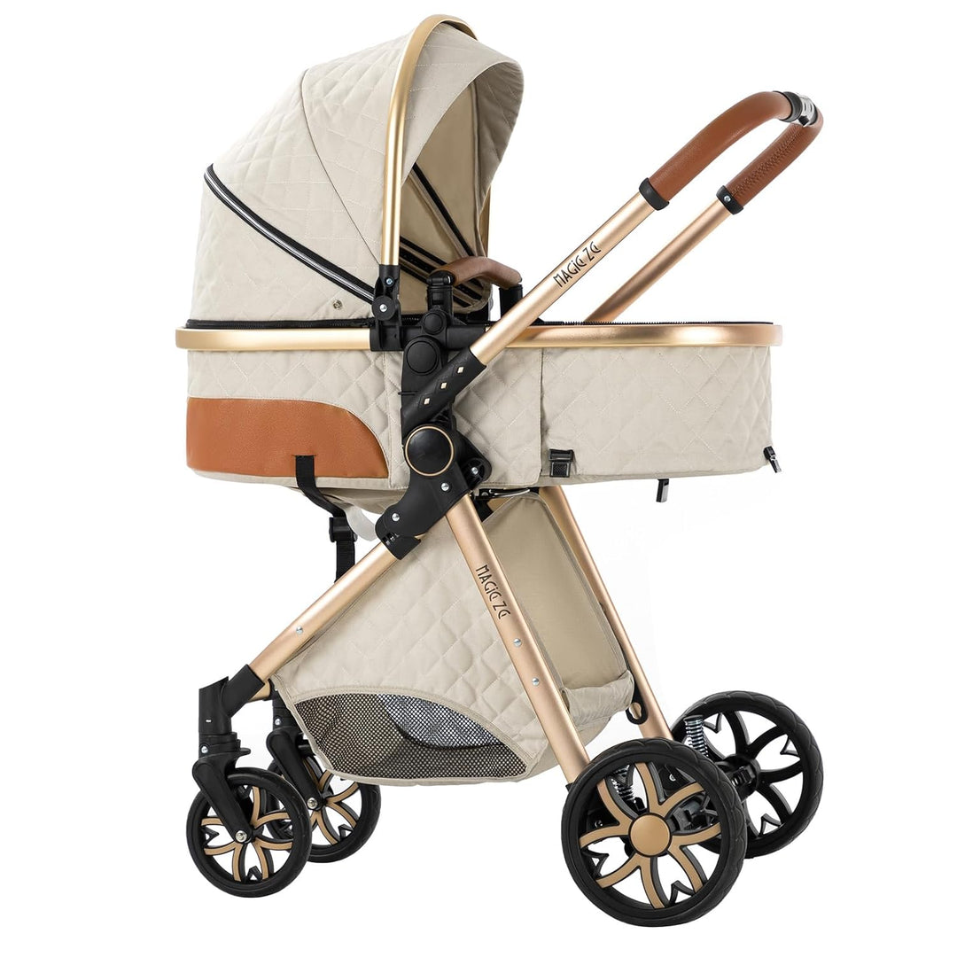MoLi Kinderwagen 3 in 1, Kinderwagen mit Umkehrbarem Doppelschiebemodus, Buggy mit Grosser Bequemer