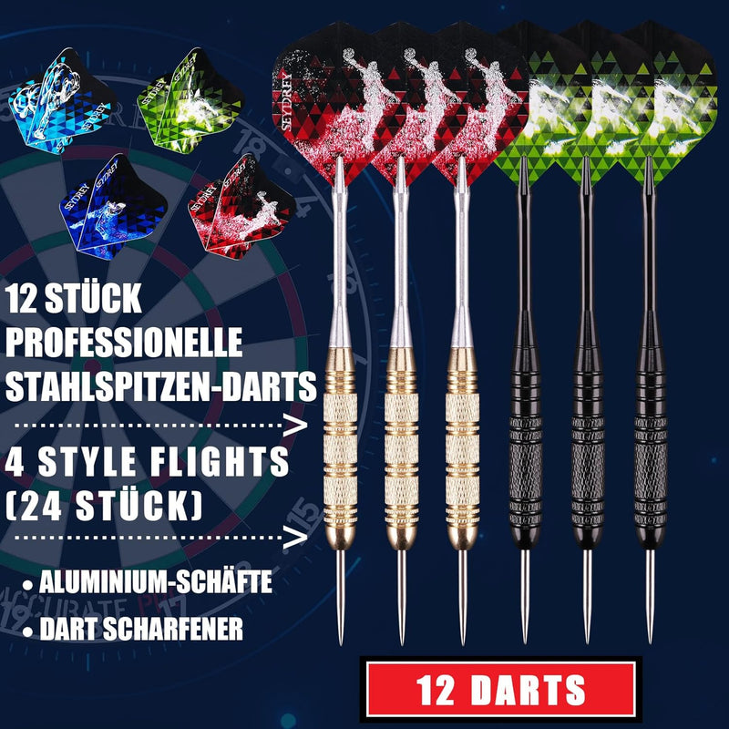 Seydrey Dartscheibe Kork Dartscheibe mit Pfeilen Offizielles Steeldartscheibe Dartscheibe Steeldart
