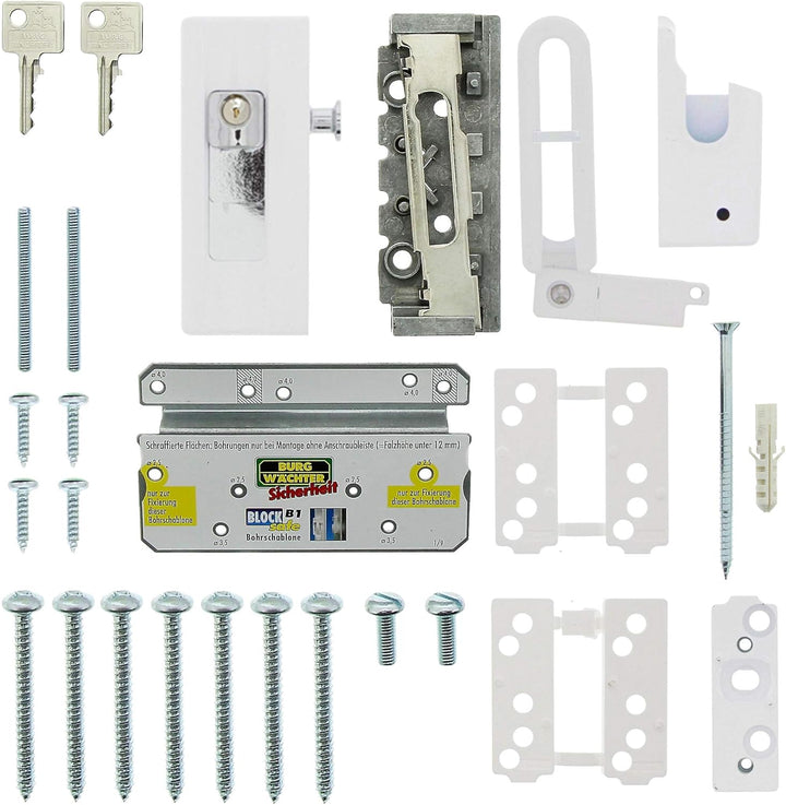 Burg-Wächter Fenstersicherung, Einbruchschutz für Fenster und Balkontüren, Abschliessbar, Unter-/Obe