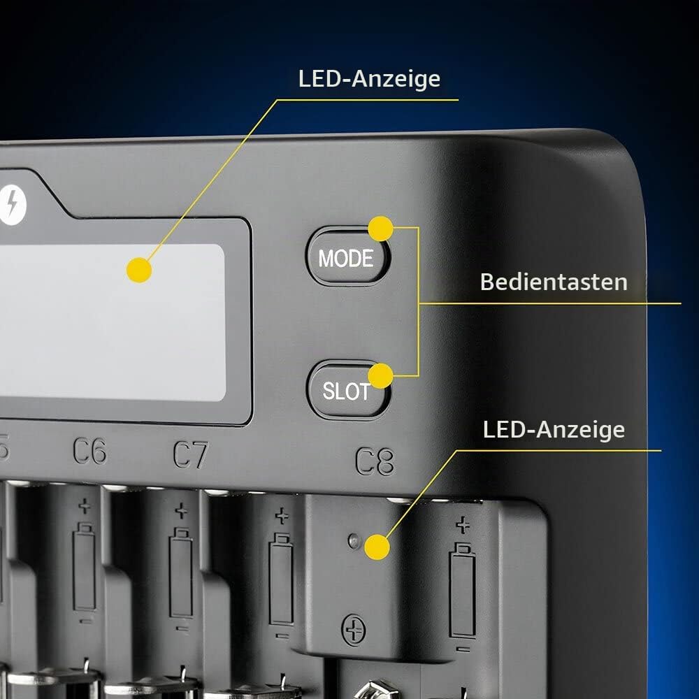 Charger for Cylindrical Li-ion and NI-MH Batteries everActive UC-800