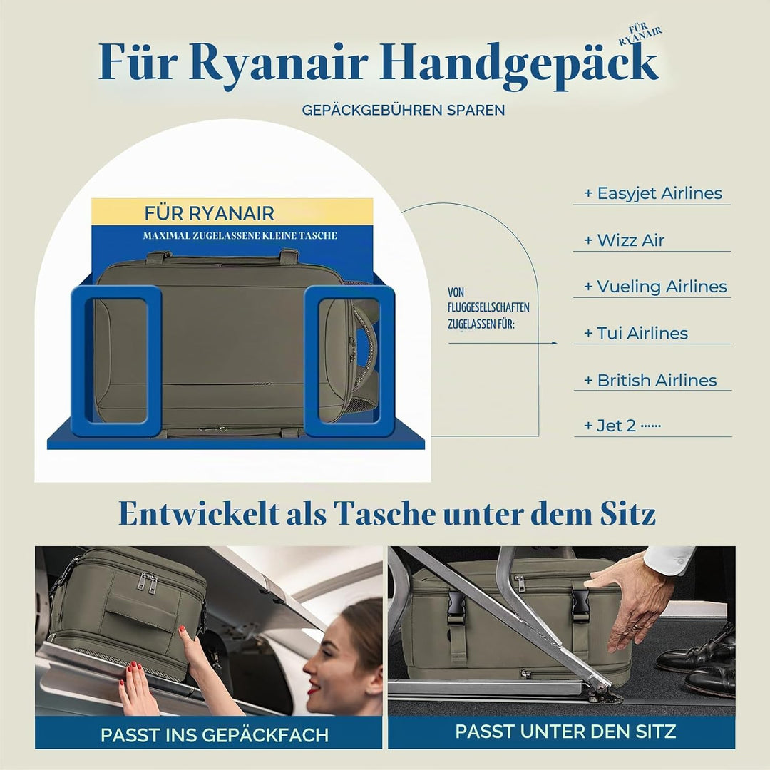 Lossga Für Ryanair Handgepäck 40x20x25 Handgepäck Rucksack Reiserucksack Flugzeug Rucksack 40x20x27
