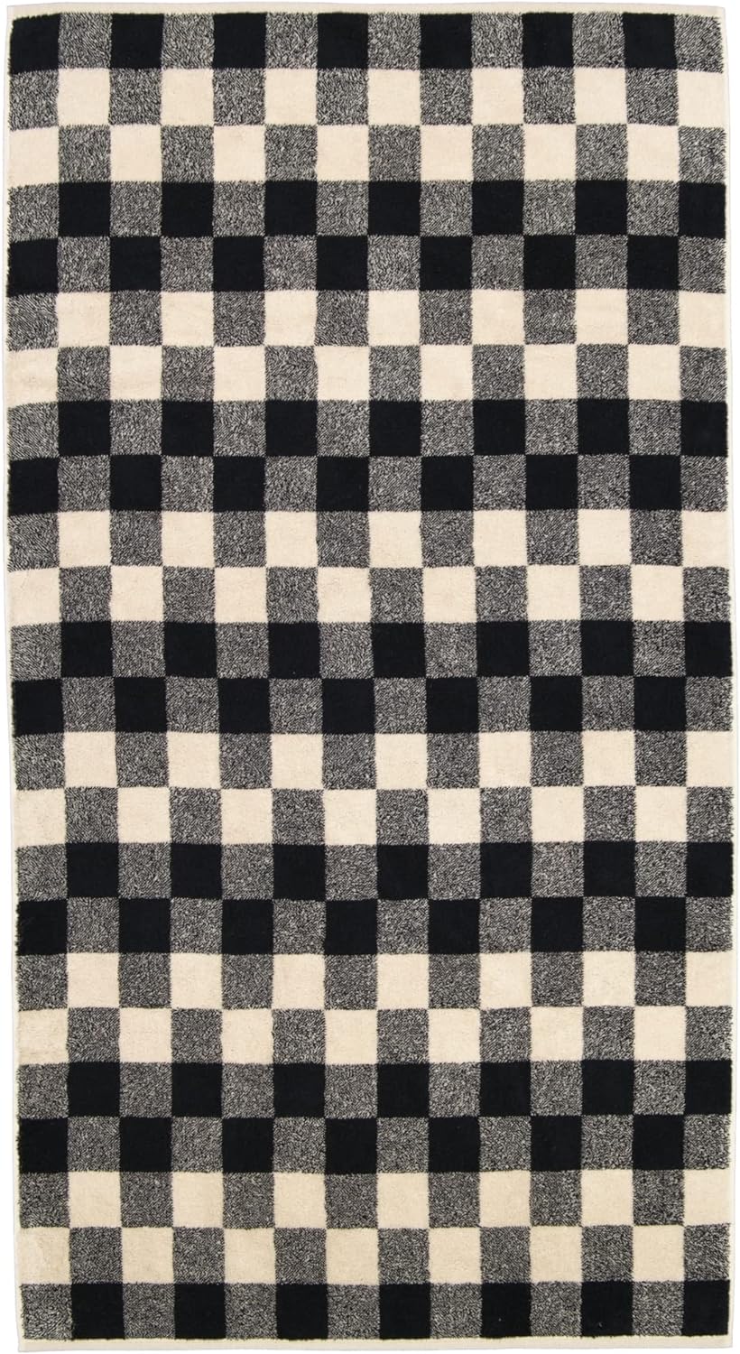 CAWÖ Home Handtücher Natural Karo 6217 Natur-schwarz - 39 Duschtuch 80x150 cm, Duschtuch 80x150 cm