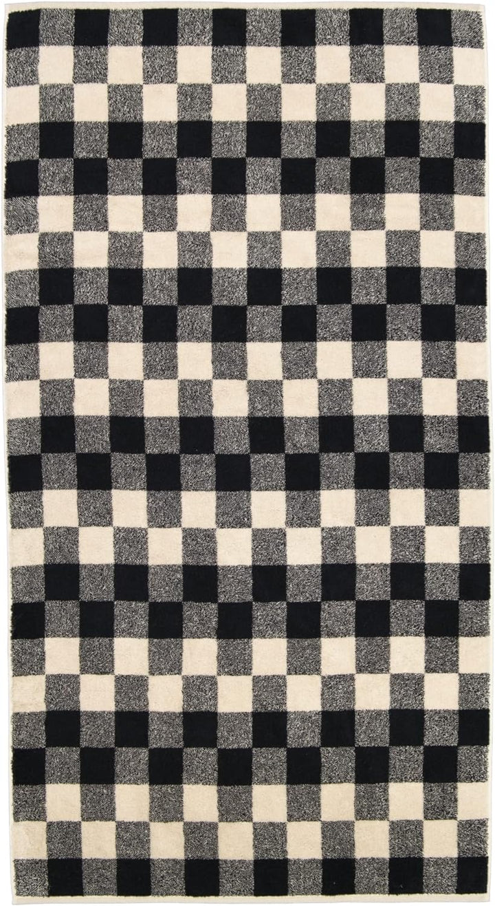CAWÖ Home Handtücher Natural Karo 6217 Natur-schwarz - 39 Duschtuch 80x150 cm, Duschtuch 80x150 cm
