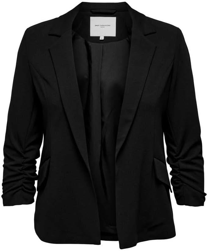 ONLY Carmakoma Damen Carcarolina Diana 3/4 Blazer TLR Blazers 54 Schwarz, 54 Schwarz