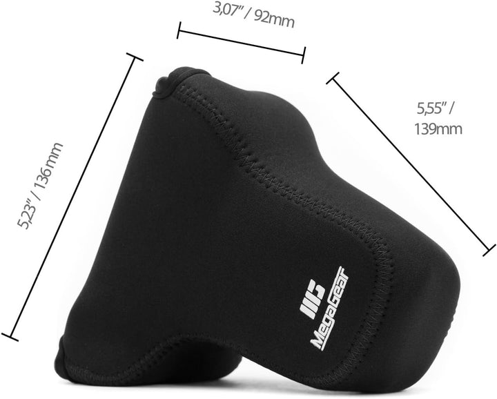 MegaGear MG739 Panasonic Lumix DMC-GX80 (14-140mm) Ultraleichte Kameratasche aus Neopren - Schwarz,