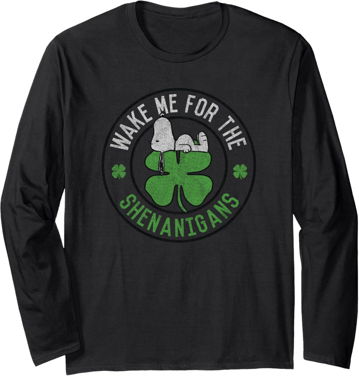 Peanuts St Patrick's Day Weck mich für Shenanigans auf Langarmshirt